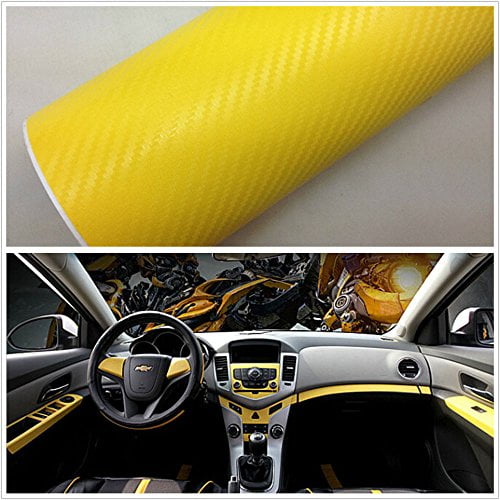 1FT X 5FT DIYAH 3D Yellow Carbon Fiber Film Twill Weave Vinyl Sheet Roll Wrap DIY Decals 12 X 60 1FT X 5FT DIYAH 3D Yellow Carbon Fiber Film Twill Weave Vinyl Sheet Roll Wrap DIY Decals 12 X 60